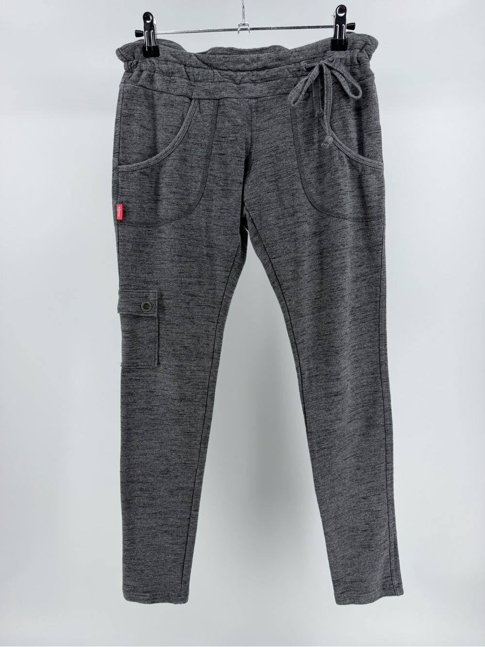 Tonic Made in Canada French Terry Organic Cotton Cargo Leggings Grey, Sz Medium